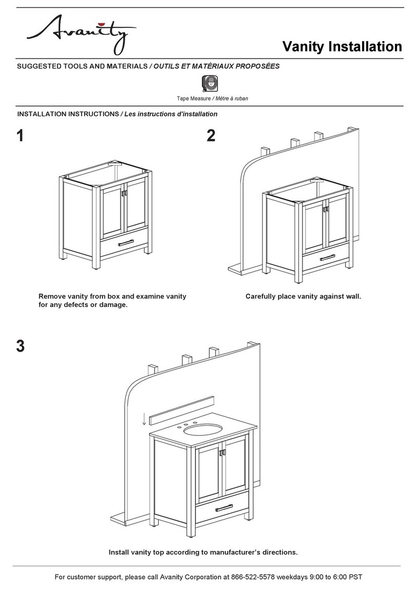 Avanity Vanity installation instructions