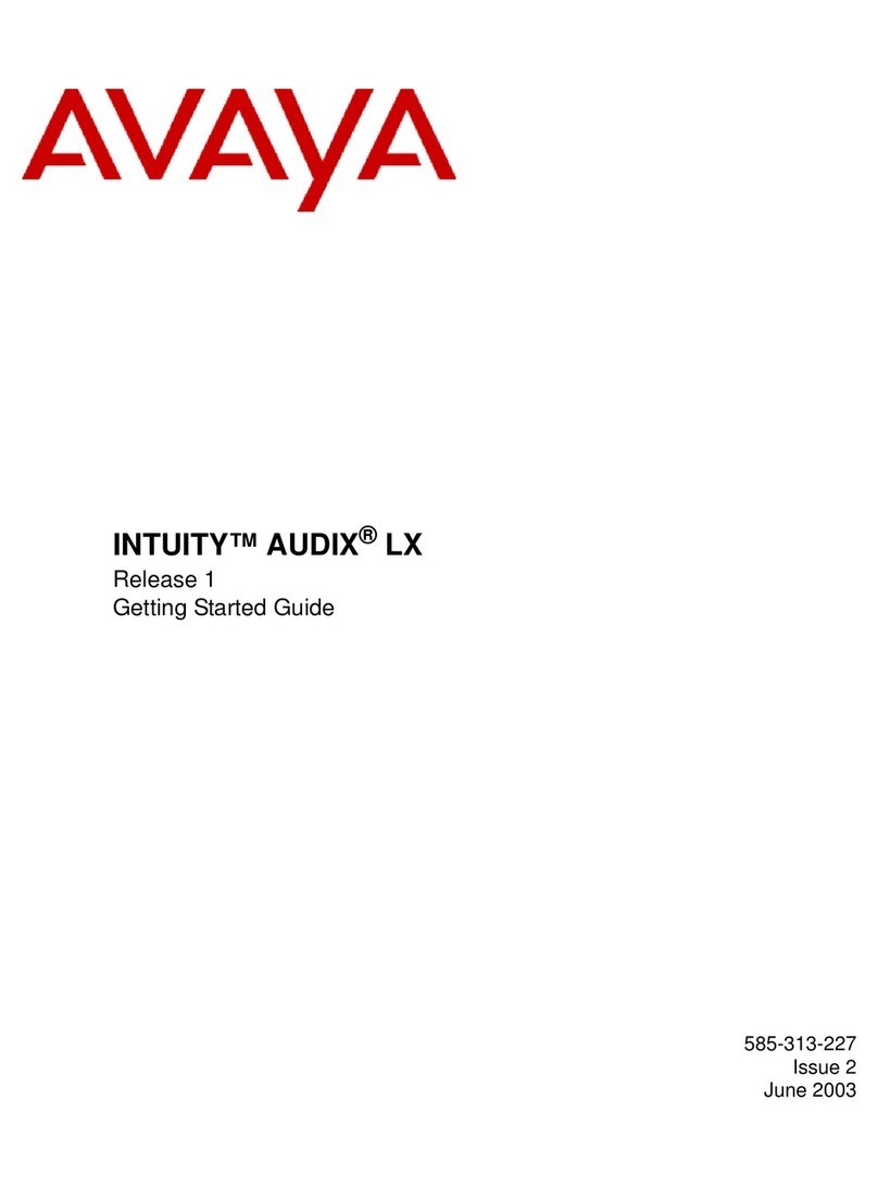 Avaya INTUITY AUDIX LX User manual