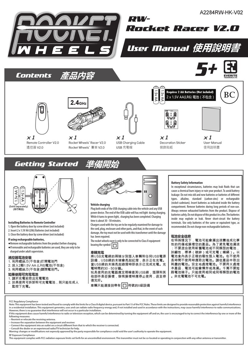 Everite Transworld Rocket Wheels Racer V2.0 user manual Everite Transworld Rocket Wheels Racer V2.0 user manual