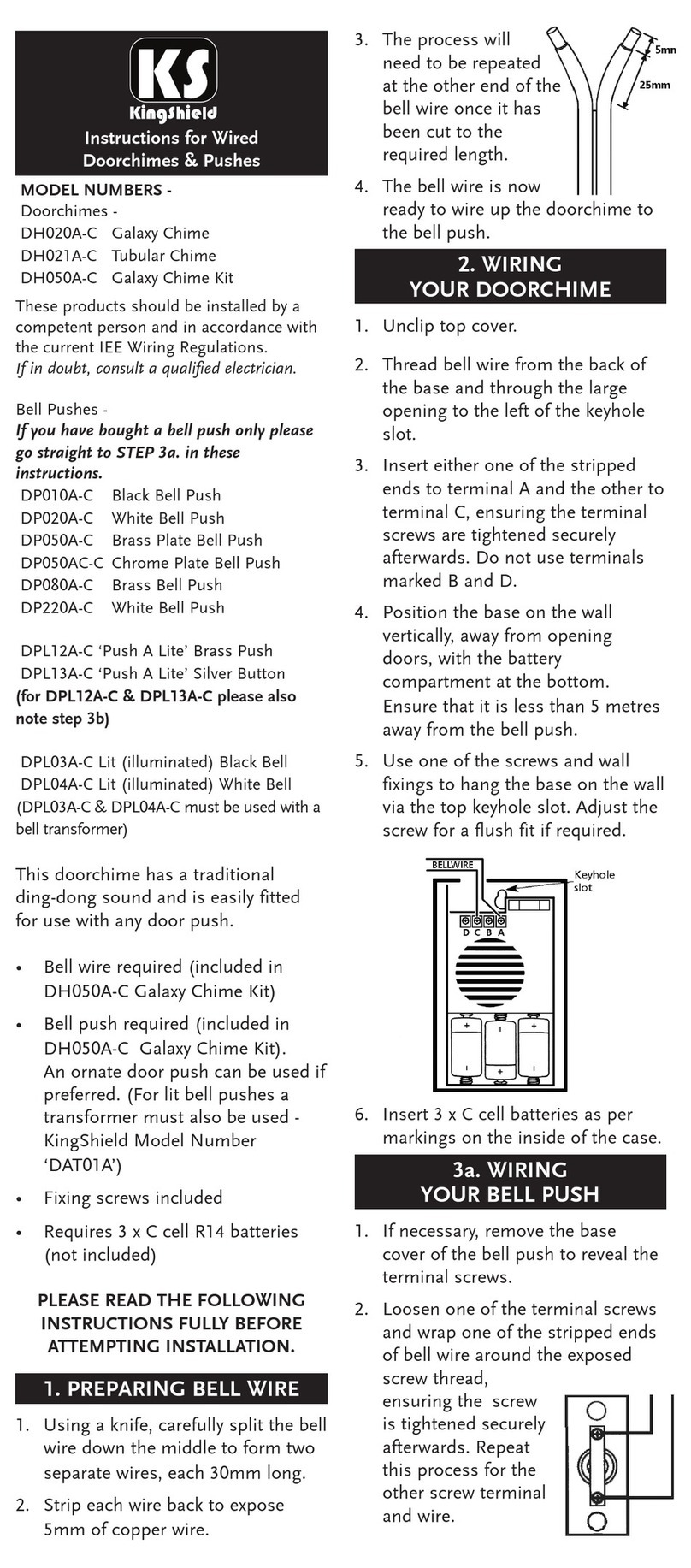 KingShield DH020A-C instructions KingShield DH020A-C instructions