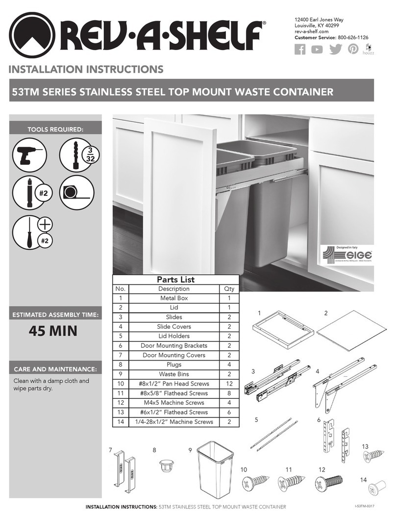 Rev-A-Shelf 53TM Series installation instructions Rev-A-Shelf 53TM Series installation instructions