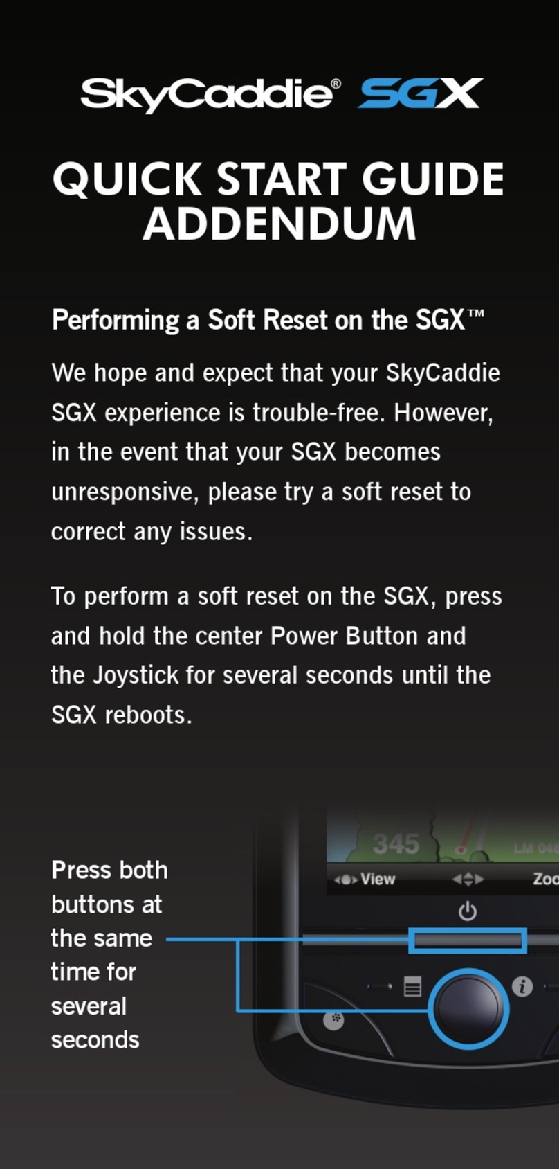 SkyCaddie SkyCaddie SGX User manual