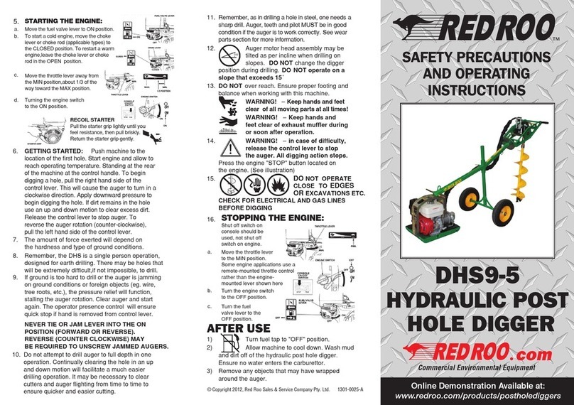 red roo DHS9-5 Safety precautions and operating instructions