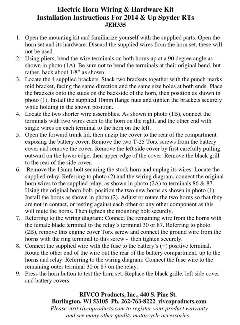 Rivco EH335 installation instructions