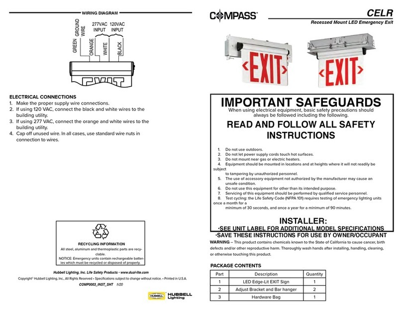 HUBBELL LIGHTING COMPASS CELR installation instructions