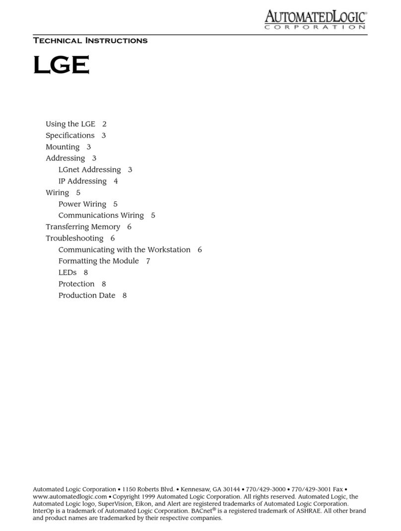 Automated Logic LGE Owner's manual