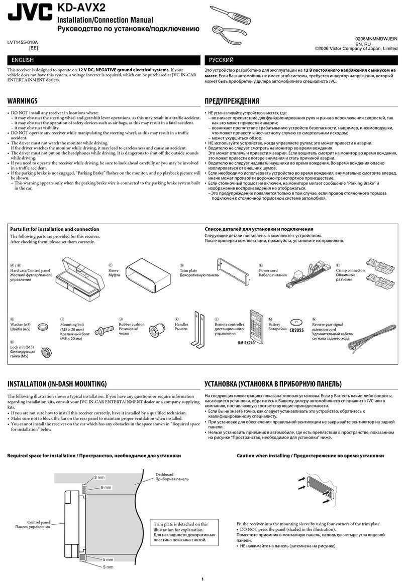 JVC KD-AVX2 - DVD Player With LCD Monitor Guide
