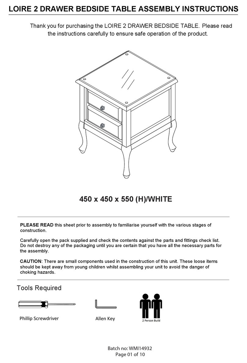 GFW Loire 2 Drawer Bedside Table User manual GFW Loire 2 Drawer Bedside Table User manual