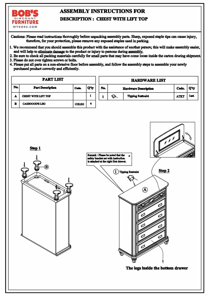 Bob's Discount Furniture Mystic Bay Chest Assembly instructions Bob's Discount Furniture Mystic Bay Chest Assembly instructions