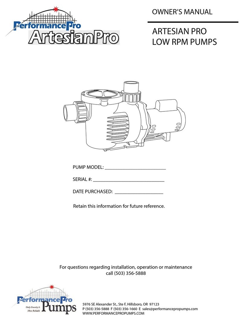 PerfomancePro Artesian Pro Series owner's manual