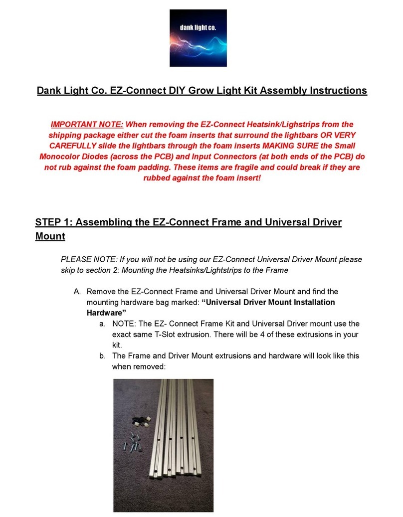 Dank Light EZ-Connect DIY Grow Light Kit Assembly instructions