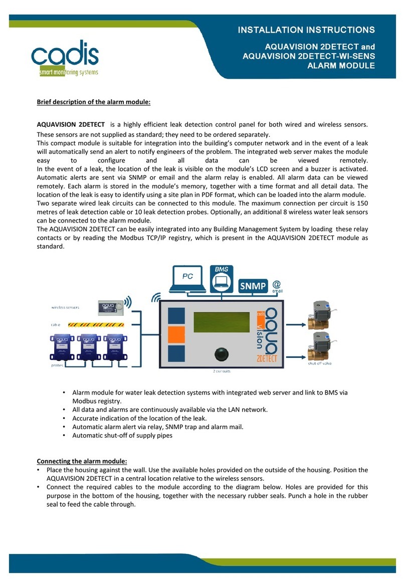 Cadis AQUAVISION 2DETECT installation instructions