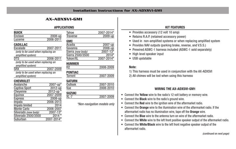 Axxess AX-ADXSVI-GM1 User manual