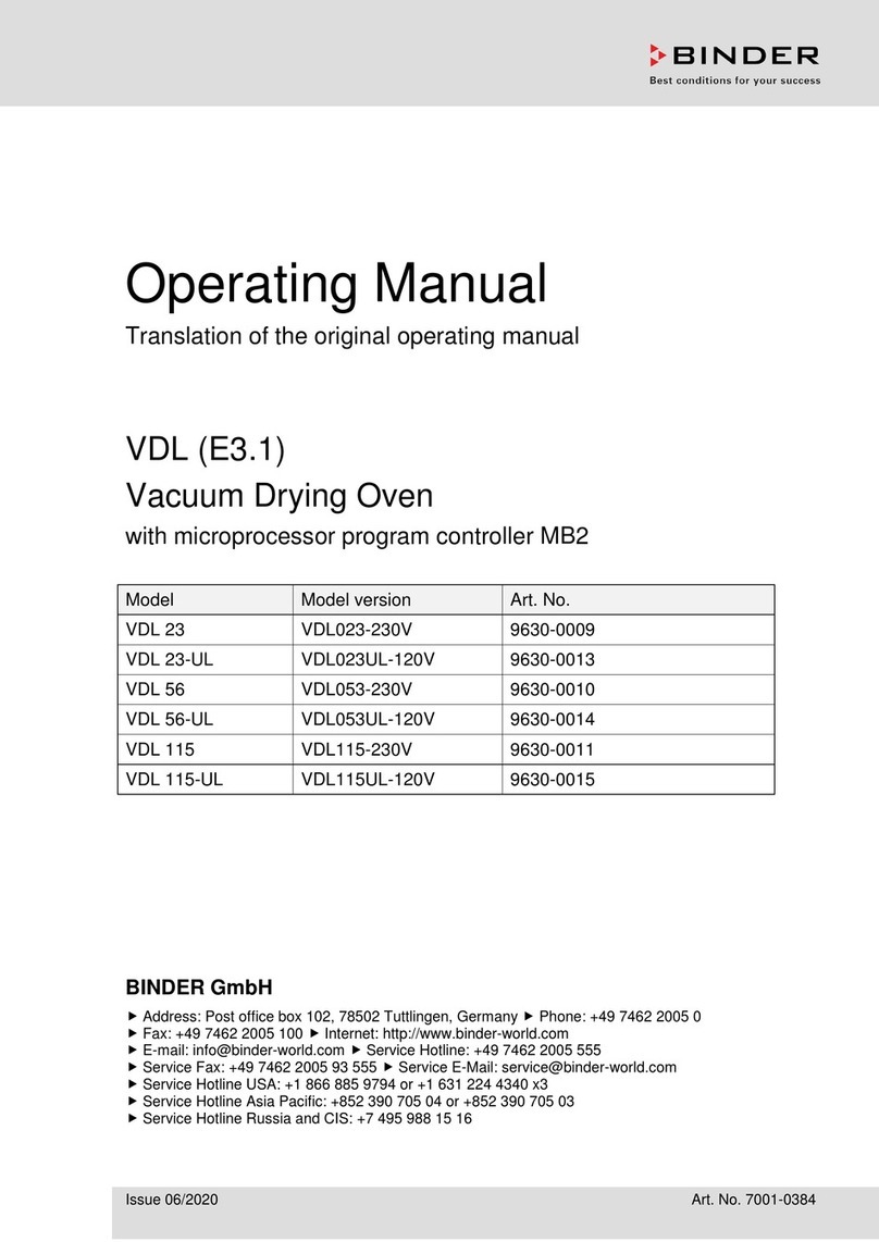 Binder VDL Series User manual Binder VDL Series User manual