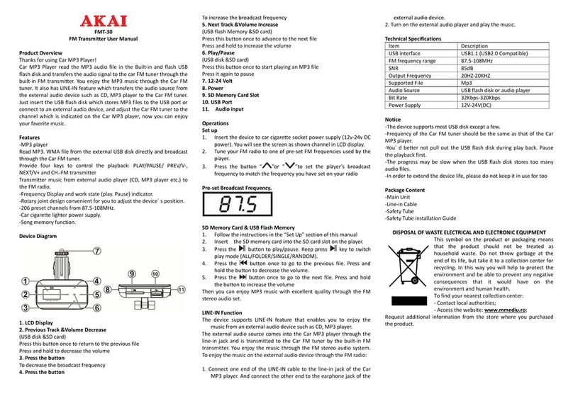 Akai FMT-30 user manual