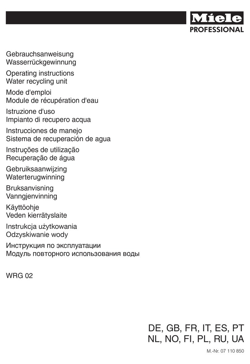 Miele professional WRG 02 operating instructions