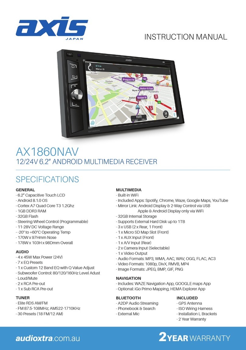 Audioxtra axis AX1860NAV instruction manual