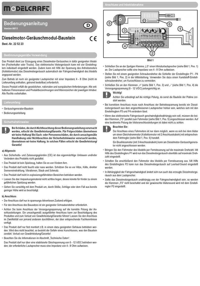 ModelCraft 22 52 23 operating instructions