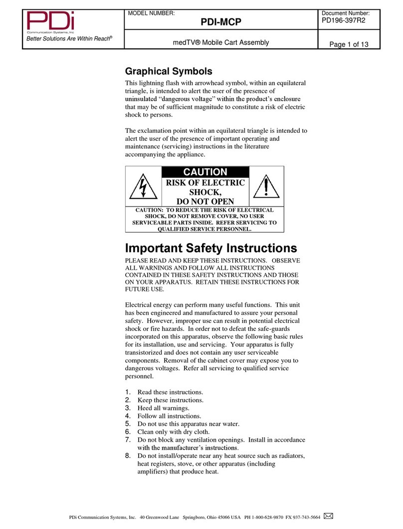PDi medTV PDI-MCP User manual