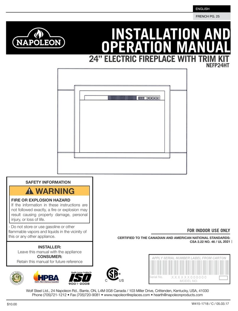 Napoleon NEFP24HT Installation and operation manual Napoleon NEFP24HT Installation and operation manual