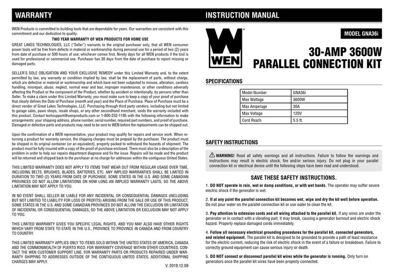 Wen GNA36i instruction manual