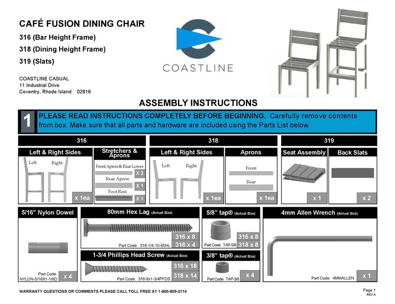 COASTLINE 316 Assembly instructions
