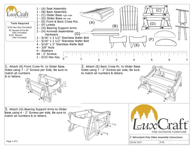 LuxCraft 2' Adirondack Poly Glider Assembly instructions LuxCraft 2' Adirondack Poly Glider Assembly instructions
