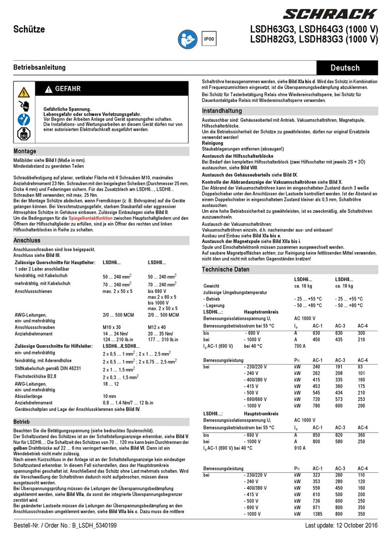 Schrack LSDH63G3 operating instructions