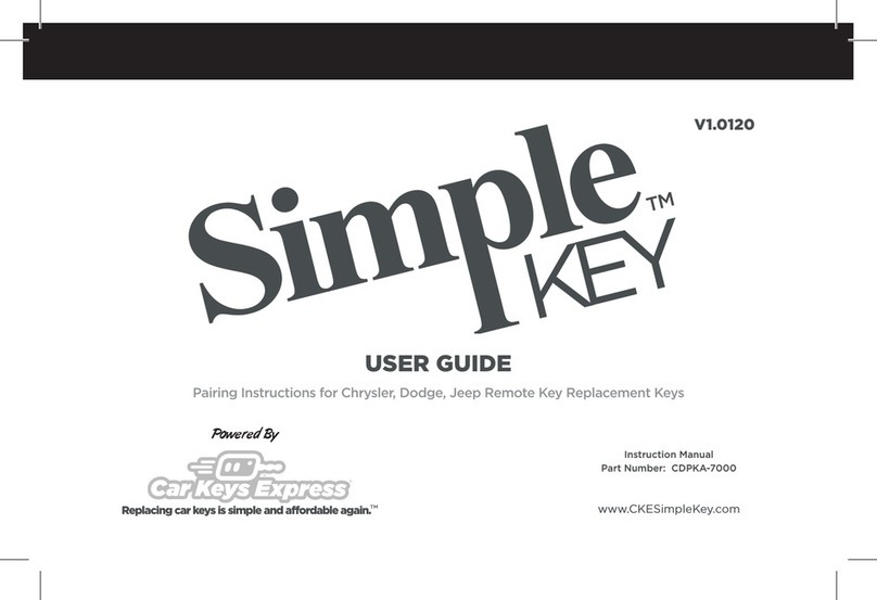 Car Keys Express Simple KEY User manual