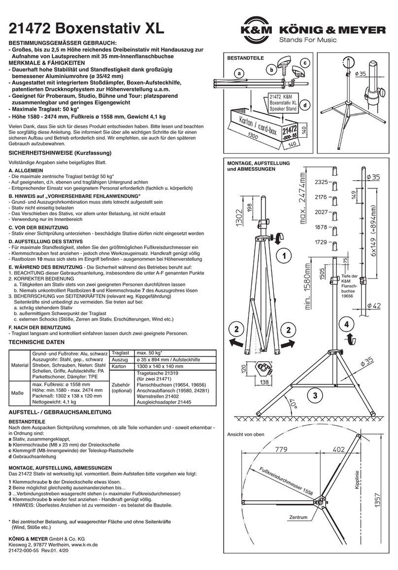 Konig & Meyer Speaker stand XL 21472 quick start guide
