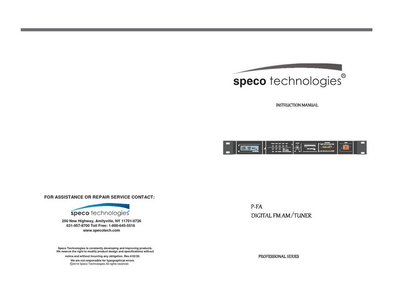 Speco P-FA instruction manual
