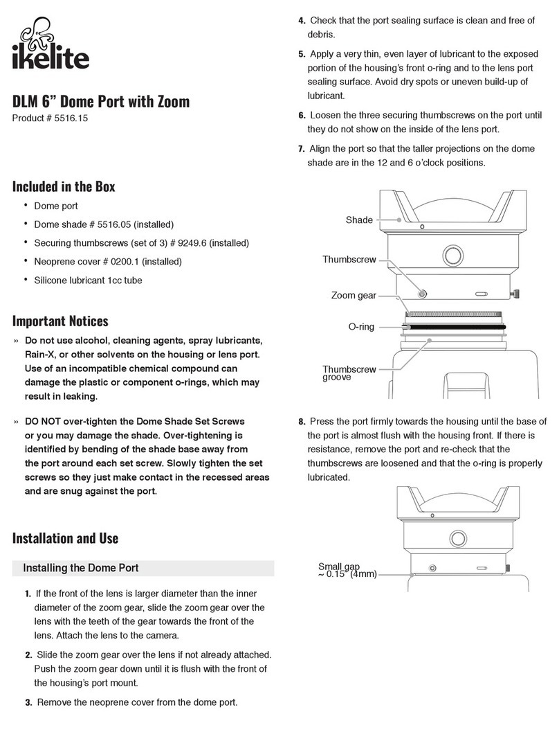 Ikelite DLM 6” Dome Port with Zoom User manual