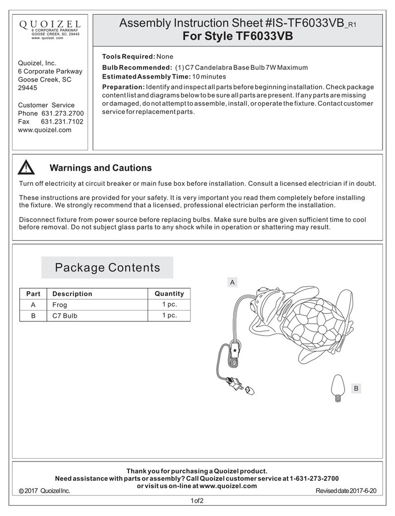 Quoizel TF6033VB Mounting instructions
