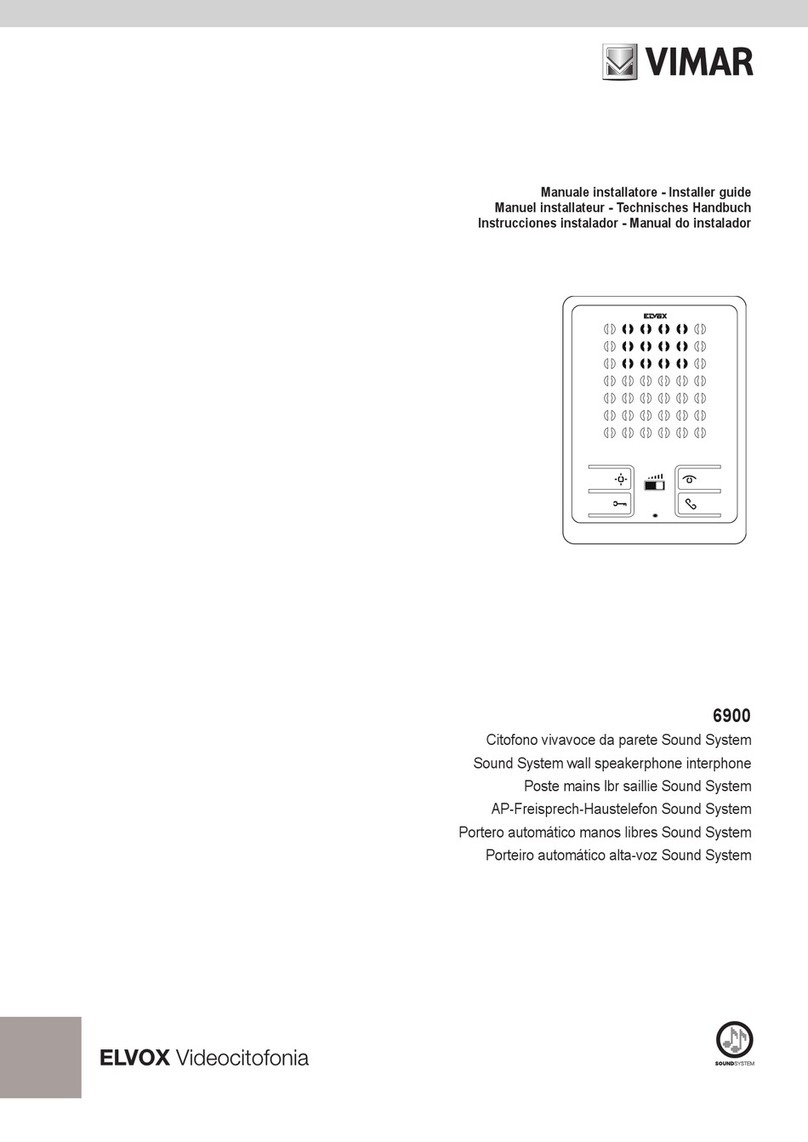 Vimar ELVOX 6900 Installer's guide