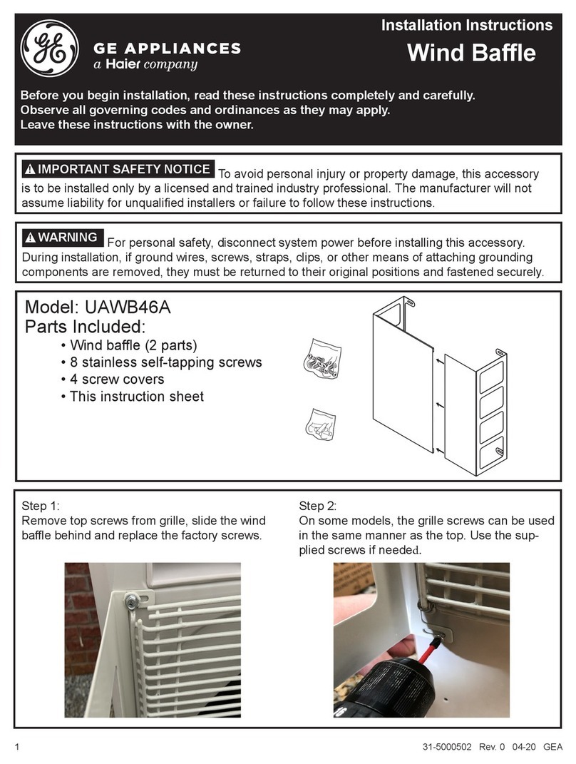 Haier GE UAWB46A installation instructions