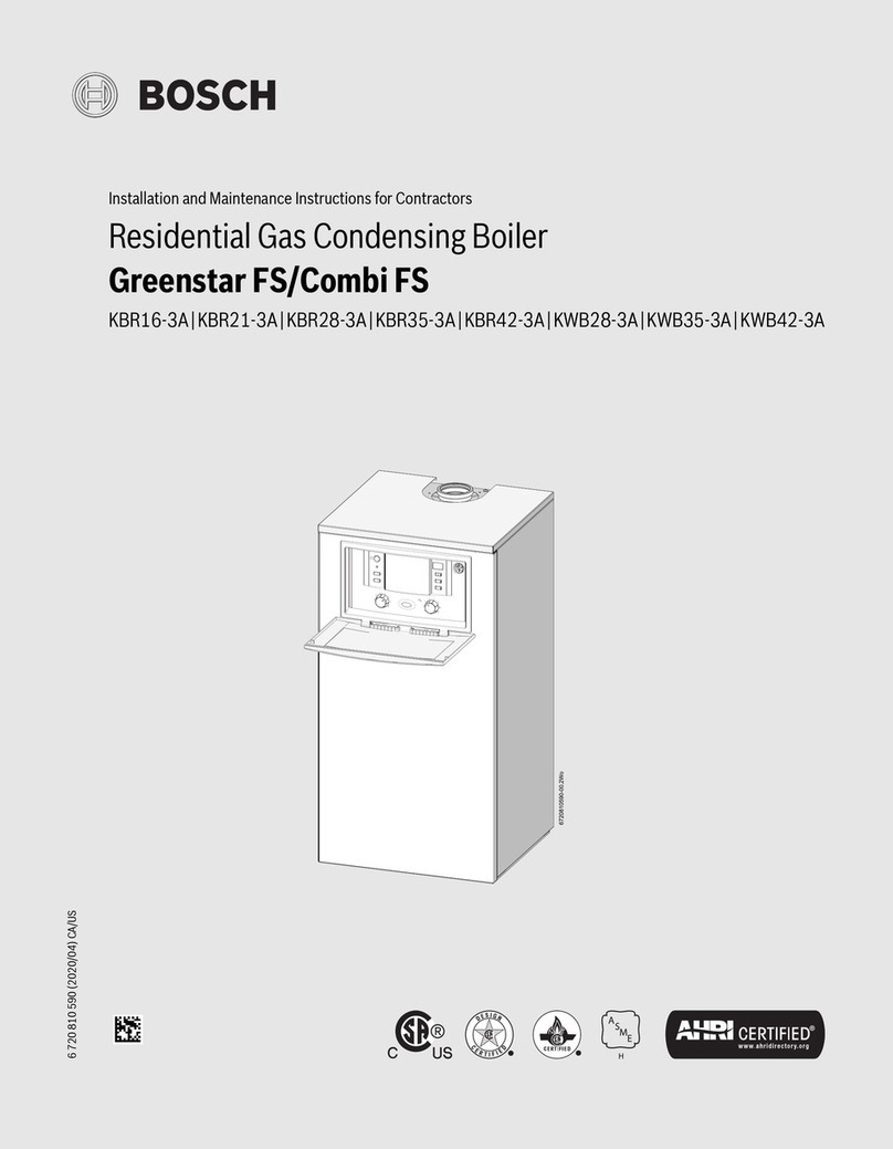 Bosch Greenstar FS Series Installation and maintenance instructions for contractors Bosch Greenstar FS Series Installation and maintenance instructions for contractors