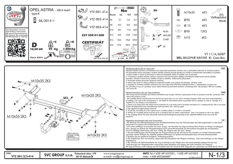 SVC GROUP VTZ 001-414 FITTING INSTRUCTION