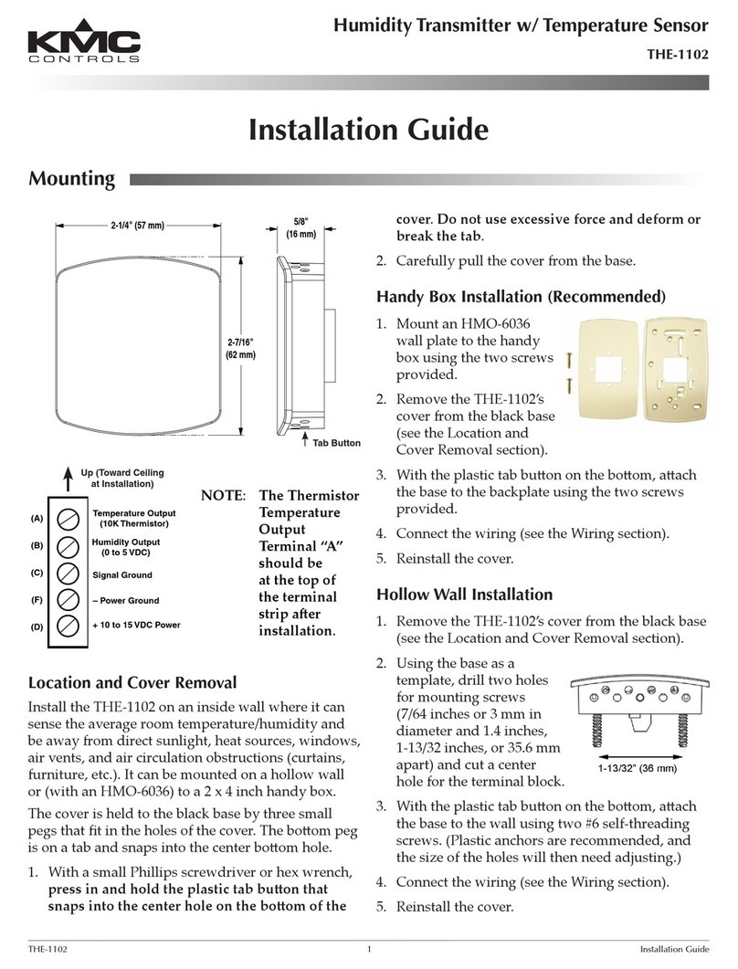 KMC Controls THE-1102 User manual