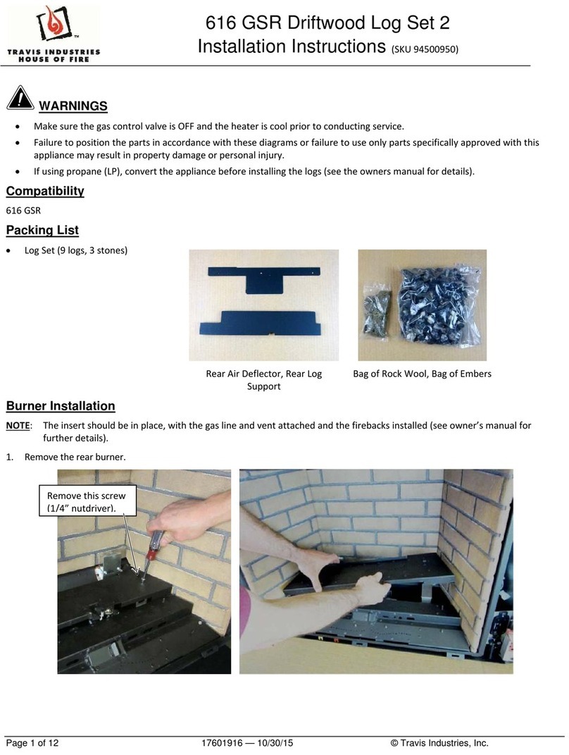 Travis Industries 616 GSR Driftwood Log Set 2 installation instructions