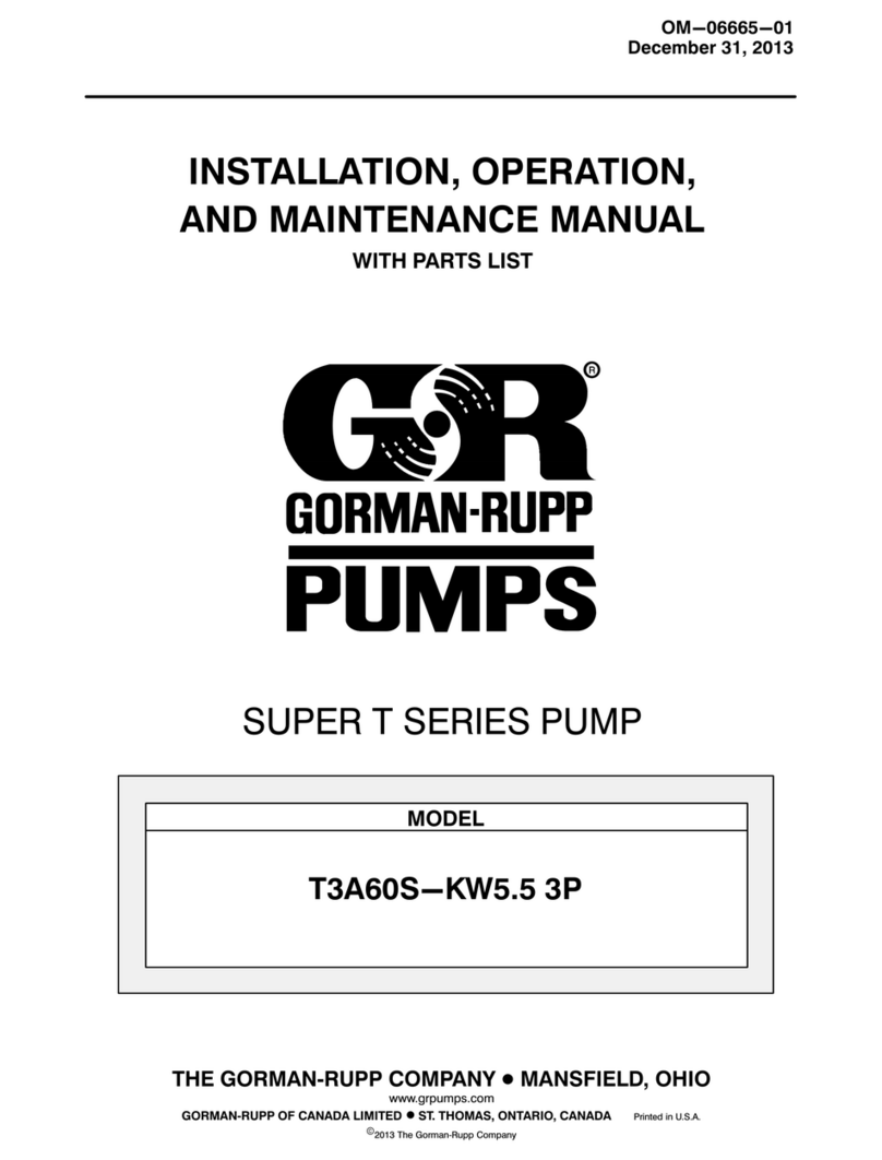 GORMAN-RUPP PUMPS T SERIES Installation, operation and maintenance manual