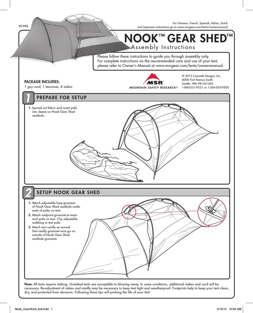 MSR NOOK GEAR SHED User manual