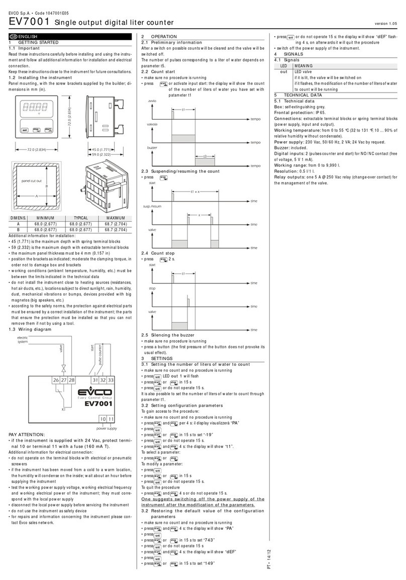 Evco EV7001 manual