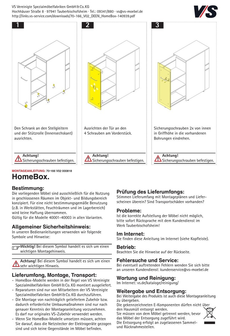 VS Vereinigte Spezialmöbelfabriken HomeBox 4000 Series Assembly instructions