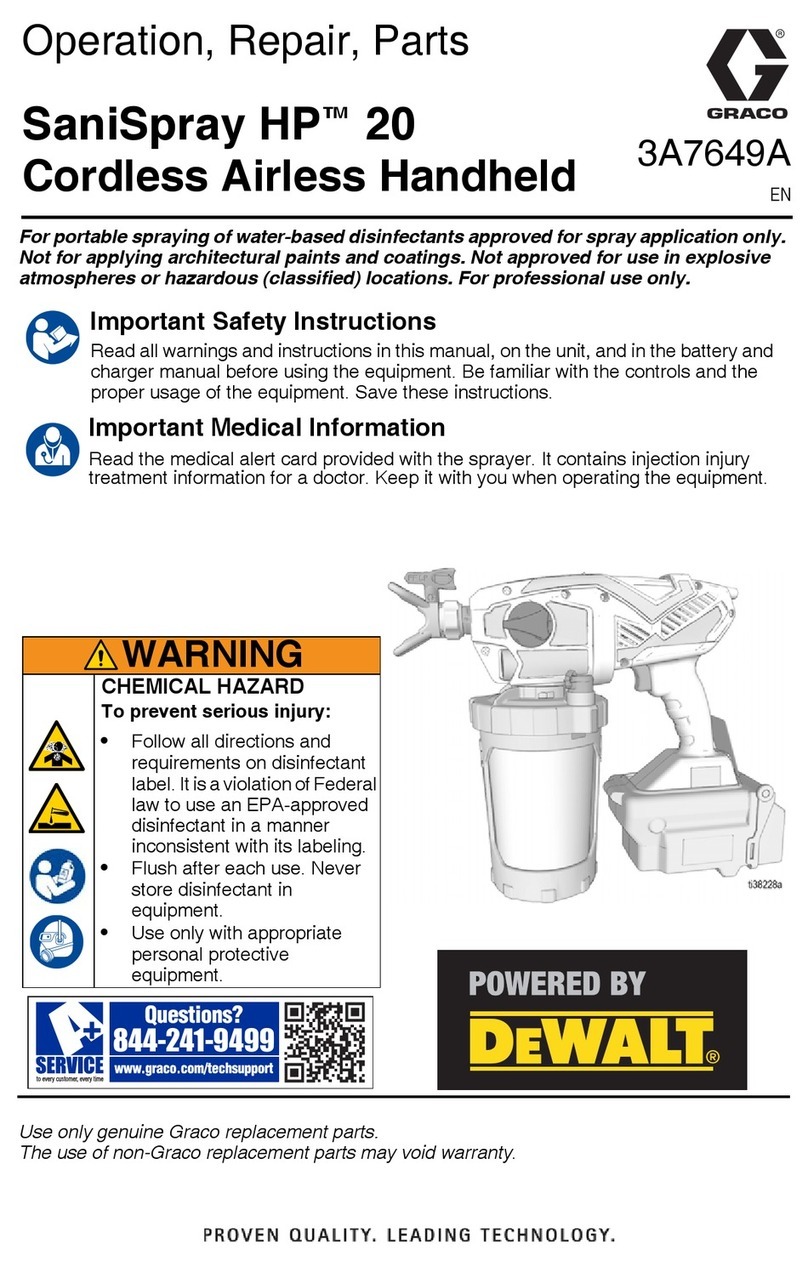 Graco SaniSpray HP 20 Operation - repair - parts