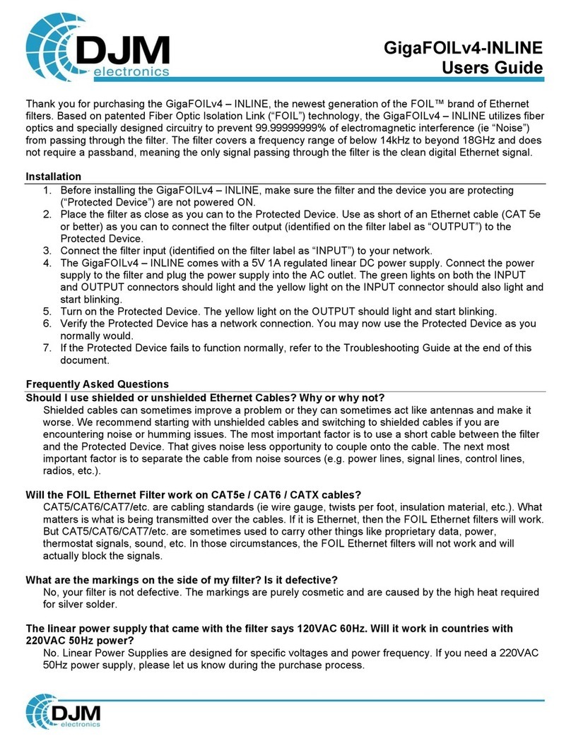 DJM Electronics GigaFOILv4-INLINE user guide DJM Electronics GigaFOILv4-INLINE user guide