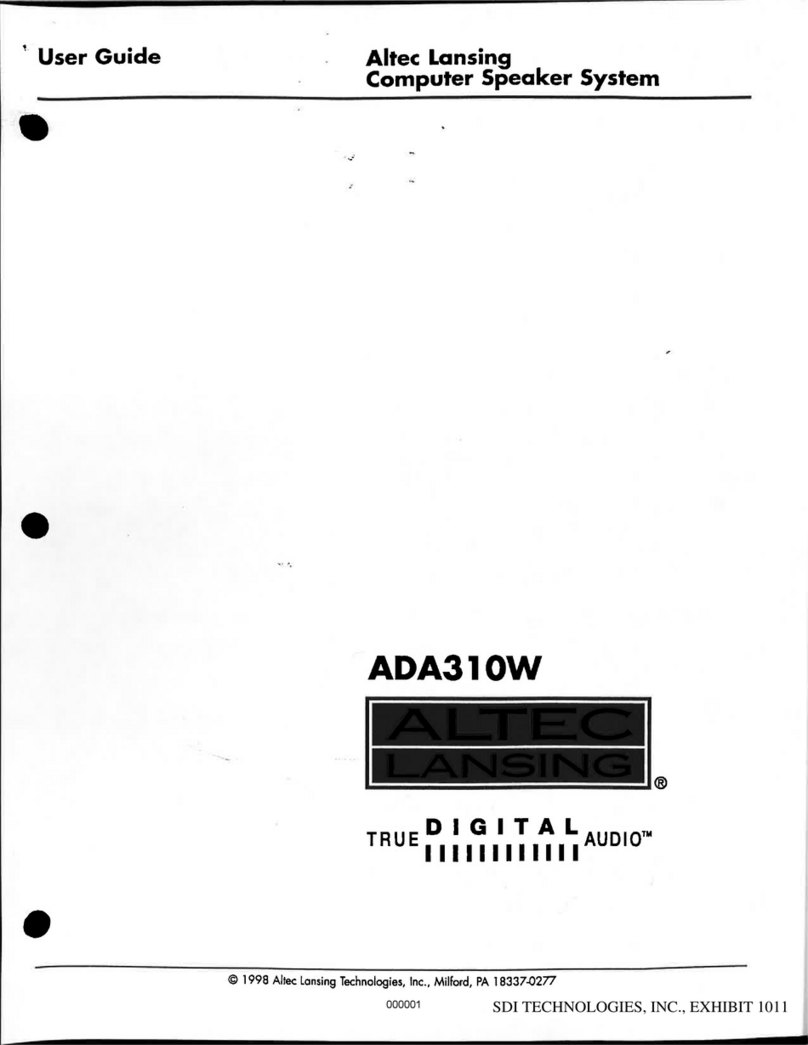Altec Lansing ADA310W User manual