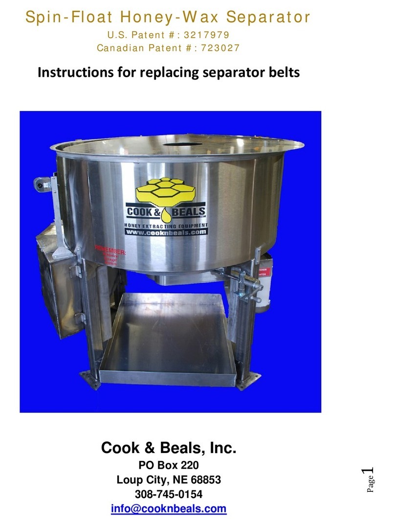 Cook & Beals Spin-Float Honey-Wax Separator instructions