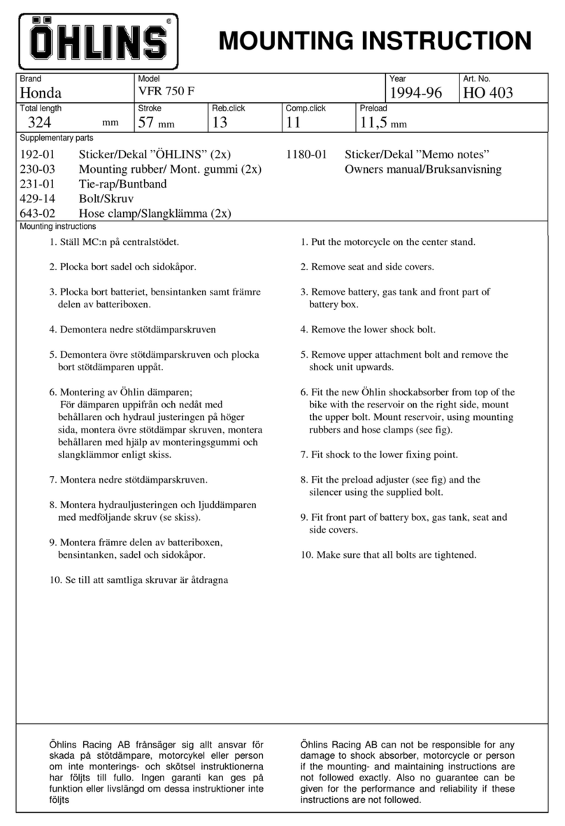 Ohlins HO 403 User guide