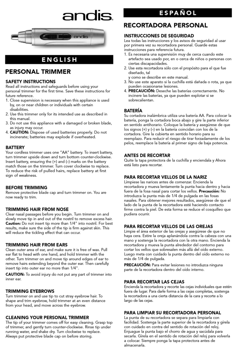 Andis NT-2 instructions