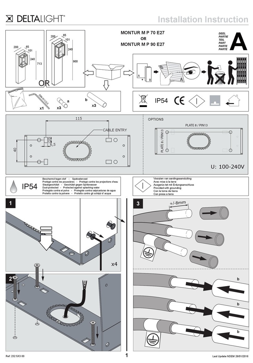Delta Light MONTUR M P 70 E27 User manual